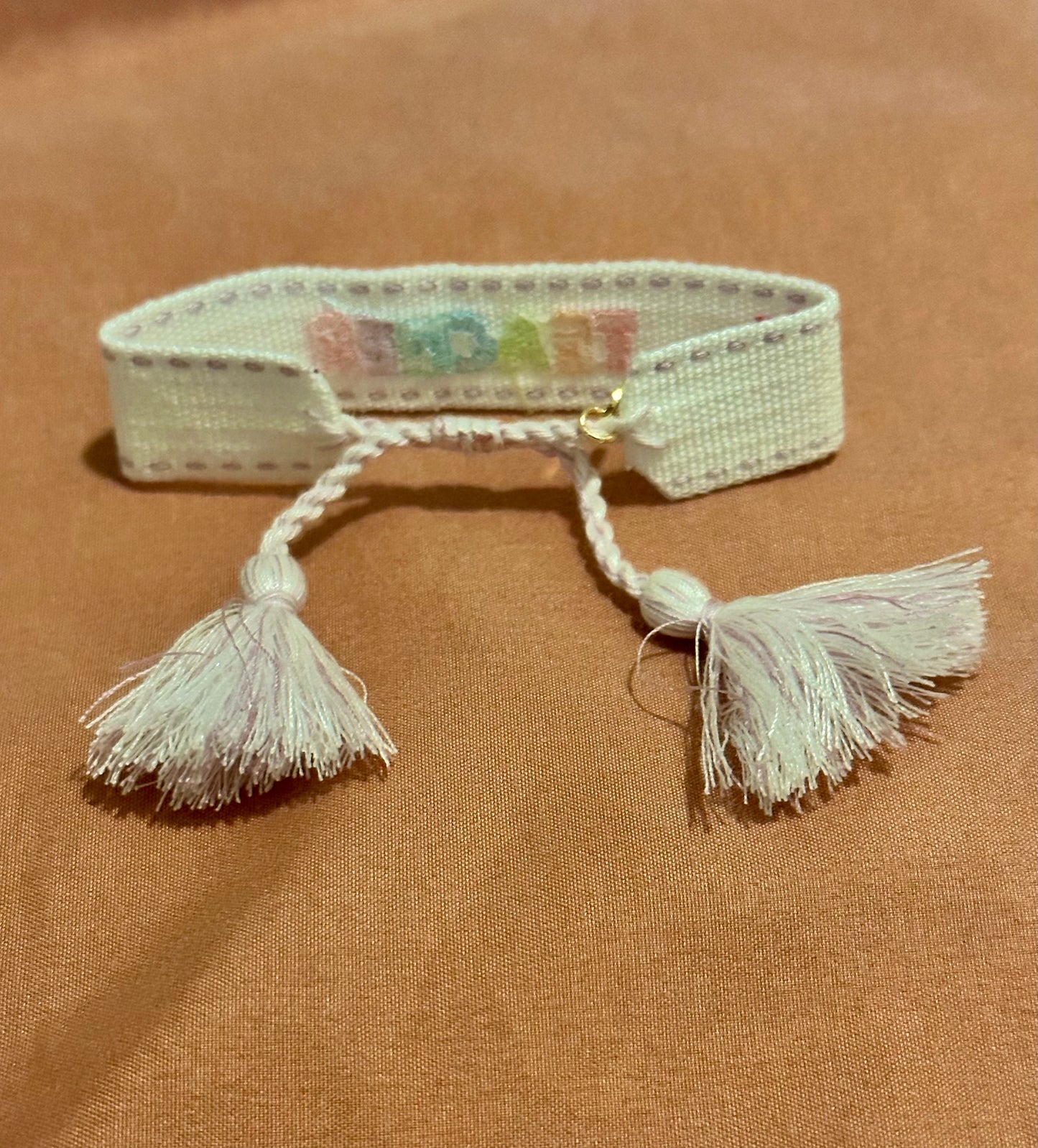 Teacher Embroidered Tassel Bracelet