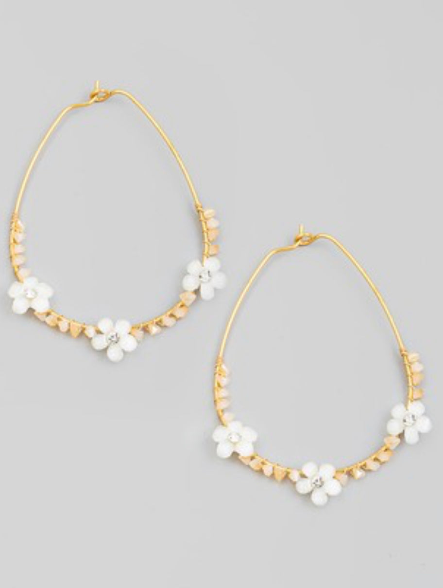 Floral Hoop Earrings